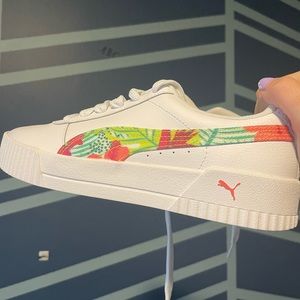 White Puma Carina Tropical Floral Sneakers